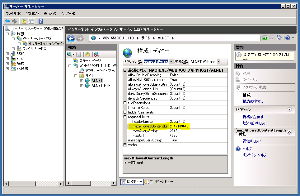 Image of IIS server manager